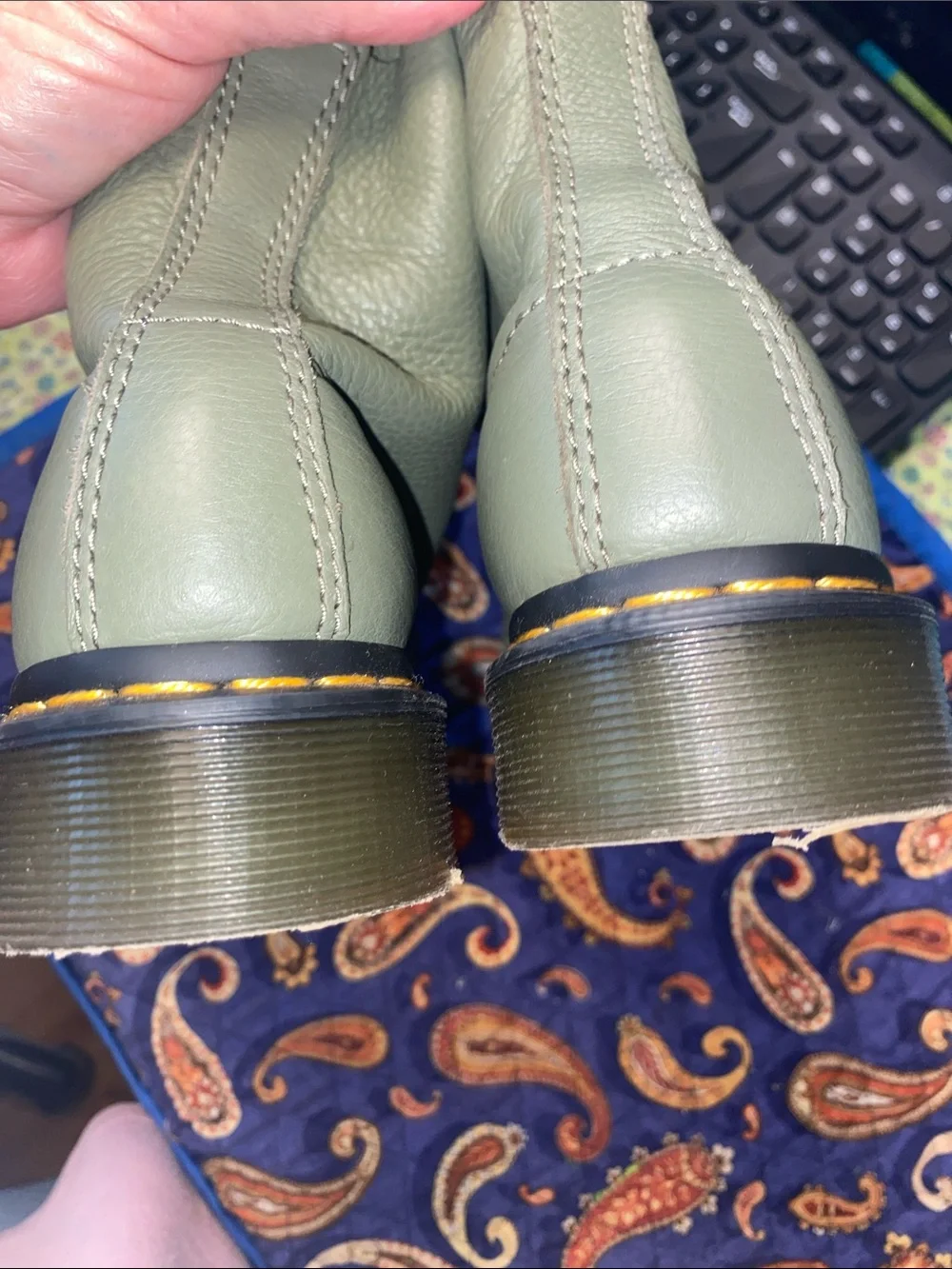 Dr Marten pascal sage green leather.